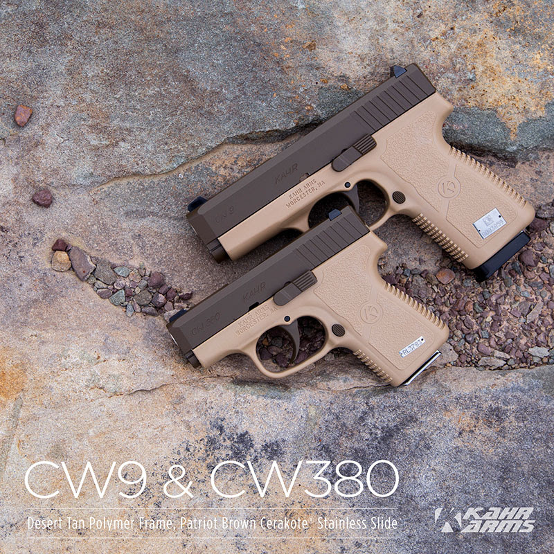 Kahr Releases the CW9 and CW380 Patriot Brown Finish